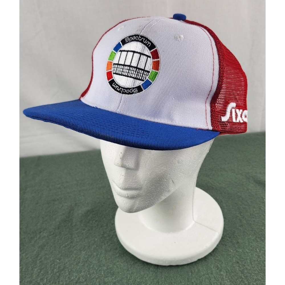 Philadelphia 76ers Snapback Mesh Back Cap Sixers Spellout Spectrum Logo
